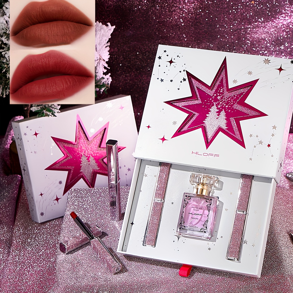 Star Wishing Tree Makeup Gift Box Perfume And Lipstick Case Box Red Color  Tone Matte Velvet Finish Lipstick With Perfume, Check Out Today's Deals  Now