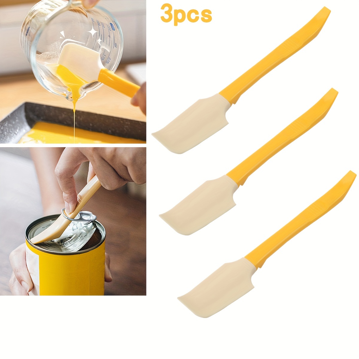Long Handle Silicone Jar Spatula Kitchen Scraper Spatula Non - Temu