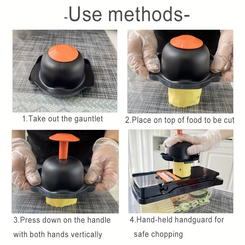 Vegetable Chopper, Multifunctional Fruit Slicer, Handle Food Grater, Vegetable  Slicer, Cutter With Container, Onion Mincer Chopper With Multiple  Interchangeable Blades, Household Potato Shredder, Kitchen Stuff, Kitchen  Gadgets - Temu Saudi Arabia