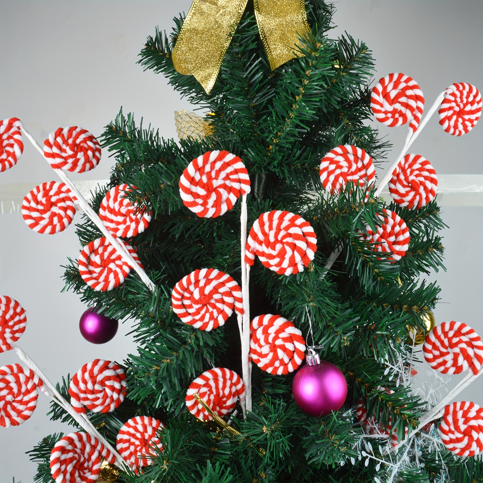 Fake Candy For Christmas Tree Decorations Red White Sweets - Temu