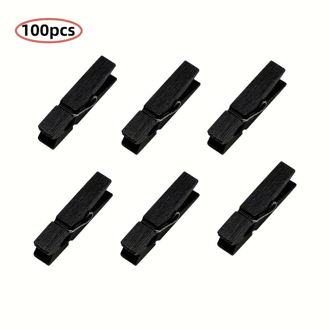 Wooden Black Clothingpins Small Wooden Clips Clothing Drying - Temu