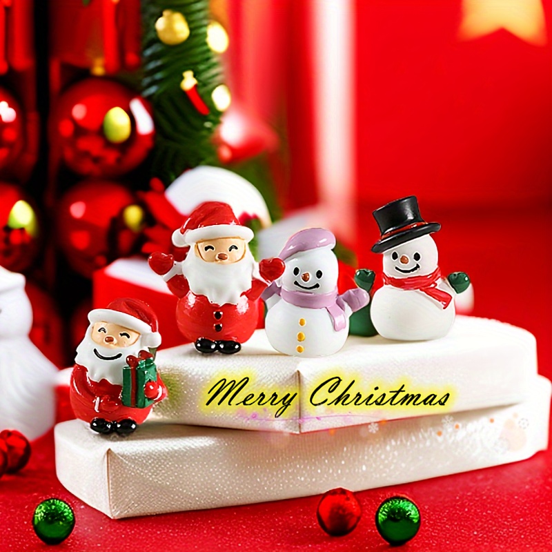 Christmas Micro Landscape Ornaments Santa Claus Cute Snowman - Temu