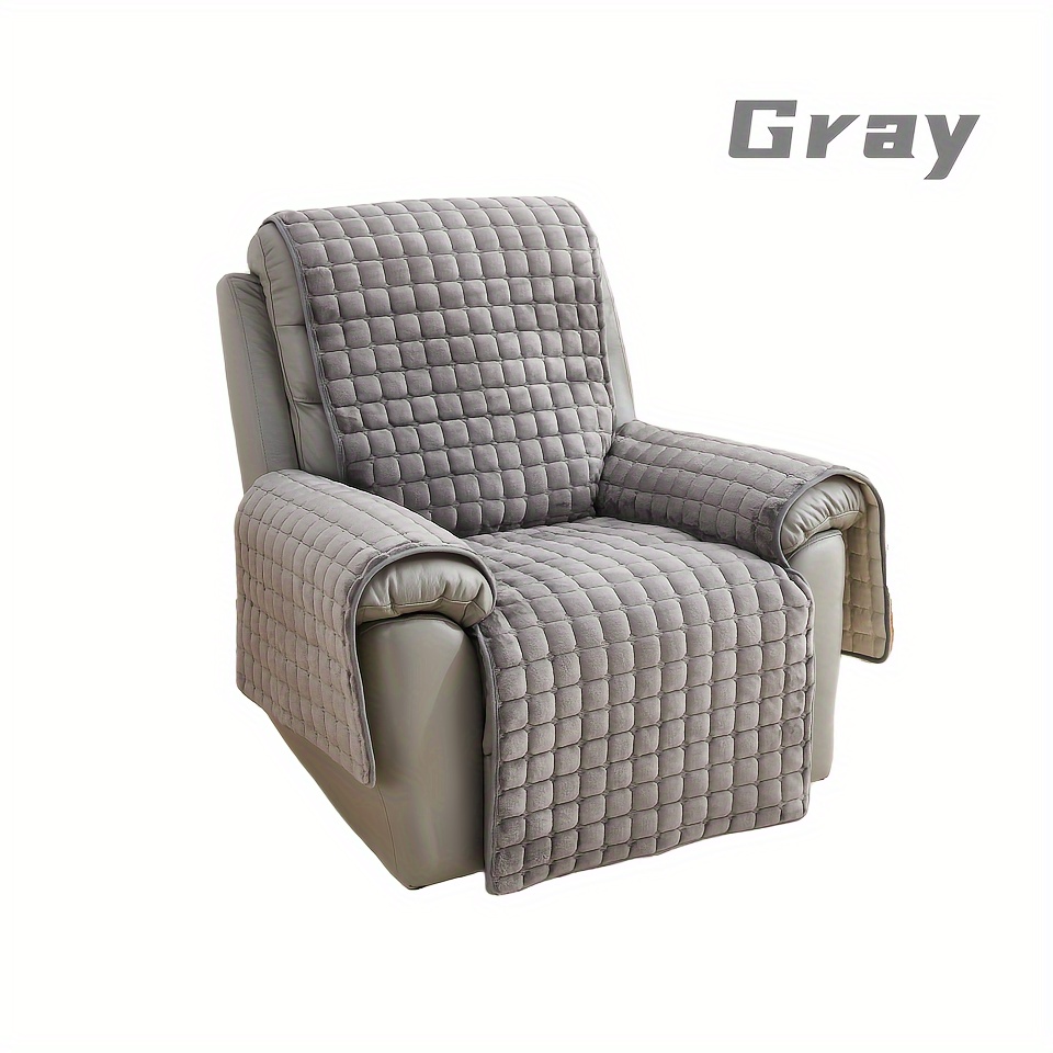 1pc Plush Thickened Winter Integrated Sofa Cushion Cushion Non-slip Single Sofa Cover Modern Simple Solid Color