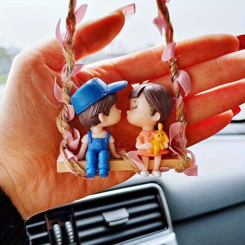 Romantic Anime Couple Swing Pendant Ornament For Car Polymer