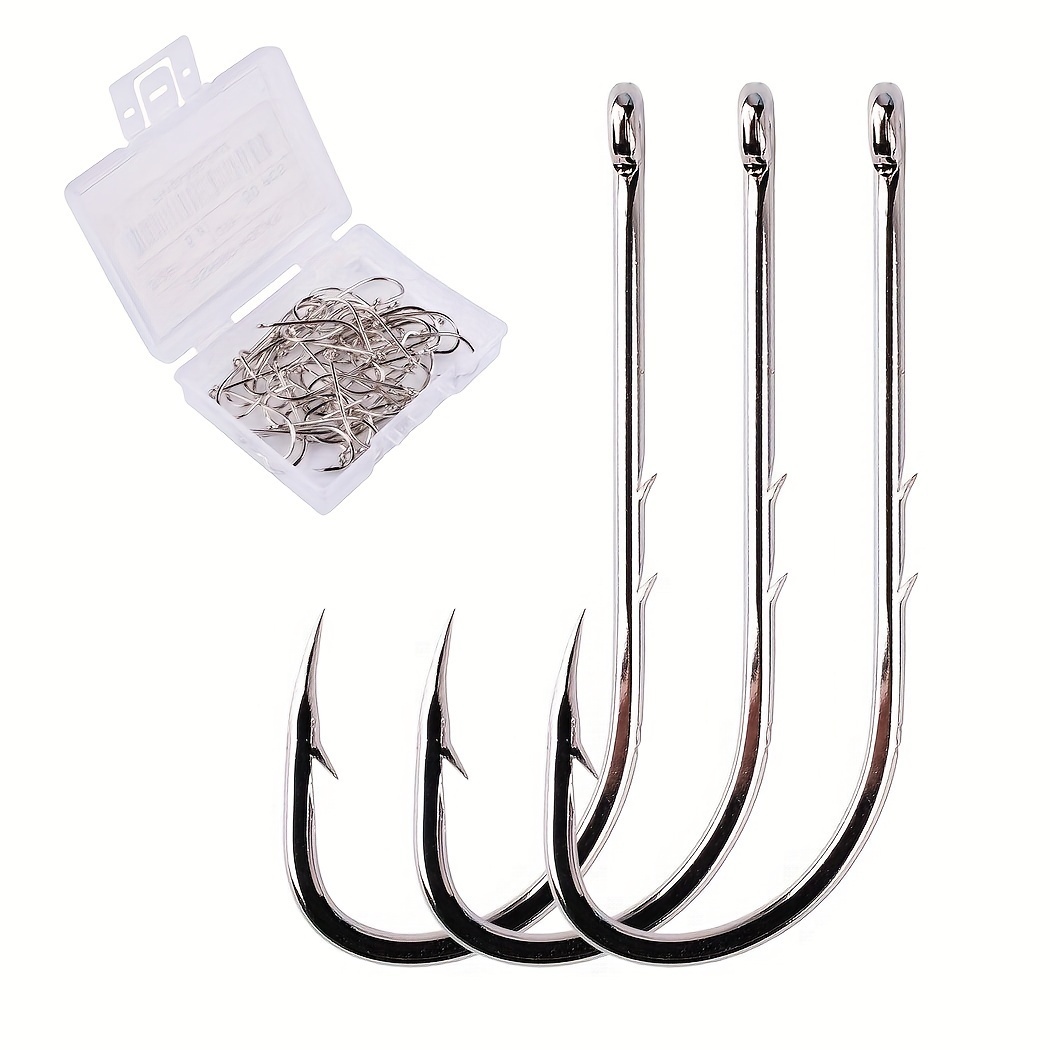 25pcs Saltwater Stainless Steel Fishing Hooks 8/0-12/0 Tuna Circle