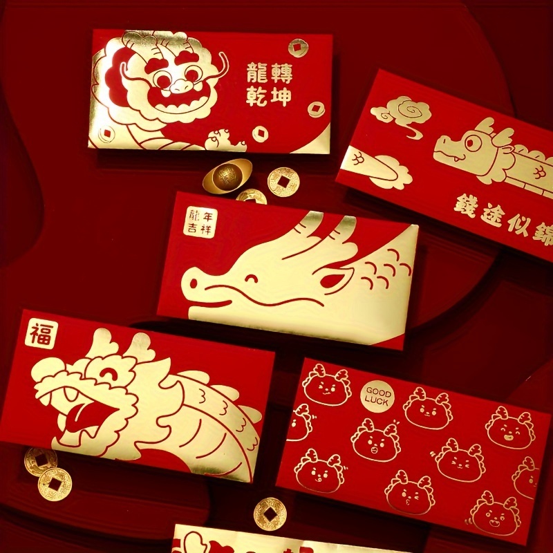 Chinese Red Envelopes Lucky Money Chinese New Year Gift 2024 Temu