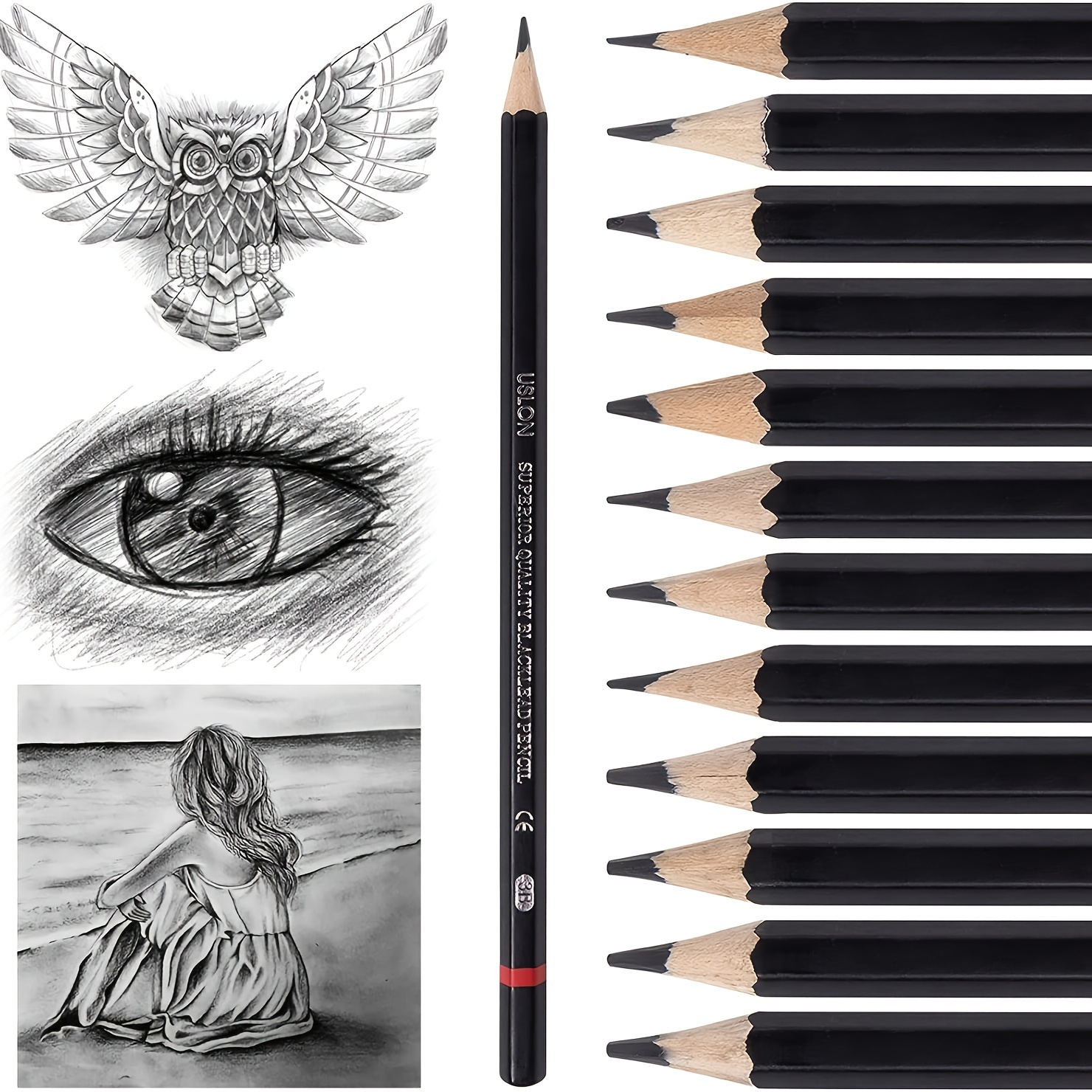 Graphite Drawing Pencils and Sketch Set (14-Piece Kit), 1B - 6H, Ideal for  Drawing Art, Sketching, Shading, Artist Pencils for Beginners & Pro Artists