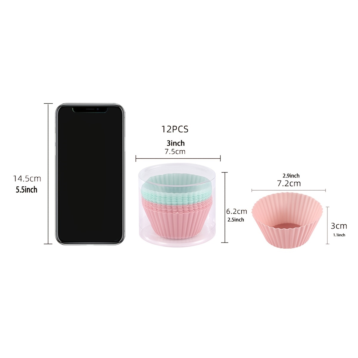 Reusable Silicone Cupcake Baking Cups 24 Pack, 275 inch Silicone Baking Cups, Reusable & Non-Stick Muffin Cupcake Liners for Party Halloween Christmas