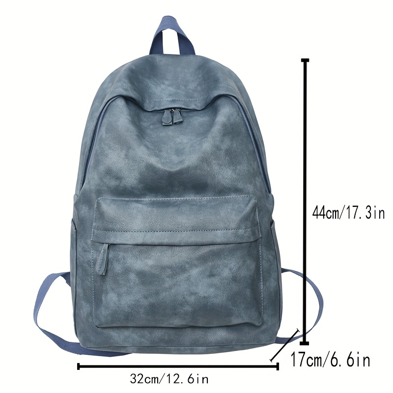Simple Large Capacity Backpack, Pu Leather Textured School Backpack,  Fashion Travel Commuter Bag - Temu Denmark
