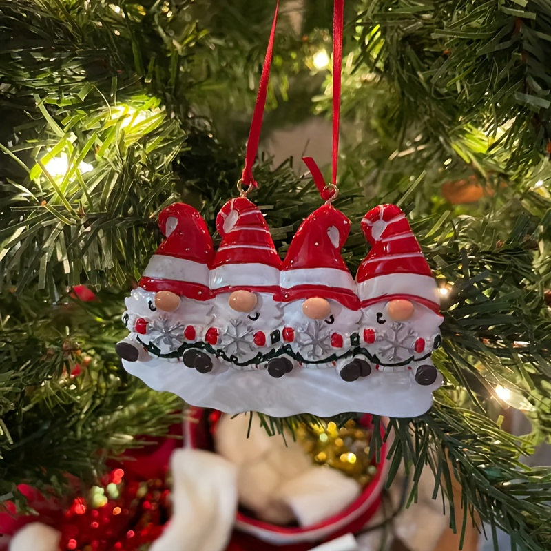 3pcs Mini Christmas Ornaments Set for Mini Christmas Tree Decorations Small Tree Resin Miniature Ornaments for Christmas Craft Supplies Tiny Santa