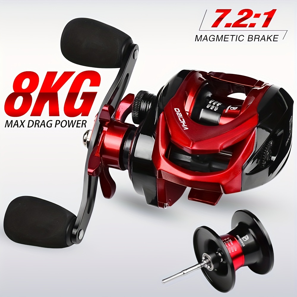 Fishing Reels Fishing Reel Left Right Hand Baitcasting Reel Adjustable  Brake System 8kg Drag 7.2:1 Fishing Reel Fishing Accessories : :  Sports & Outdoors