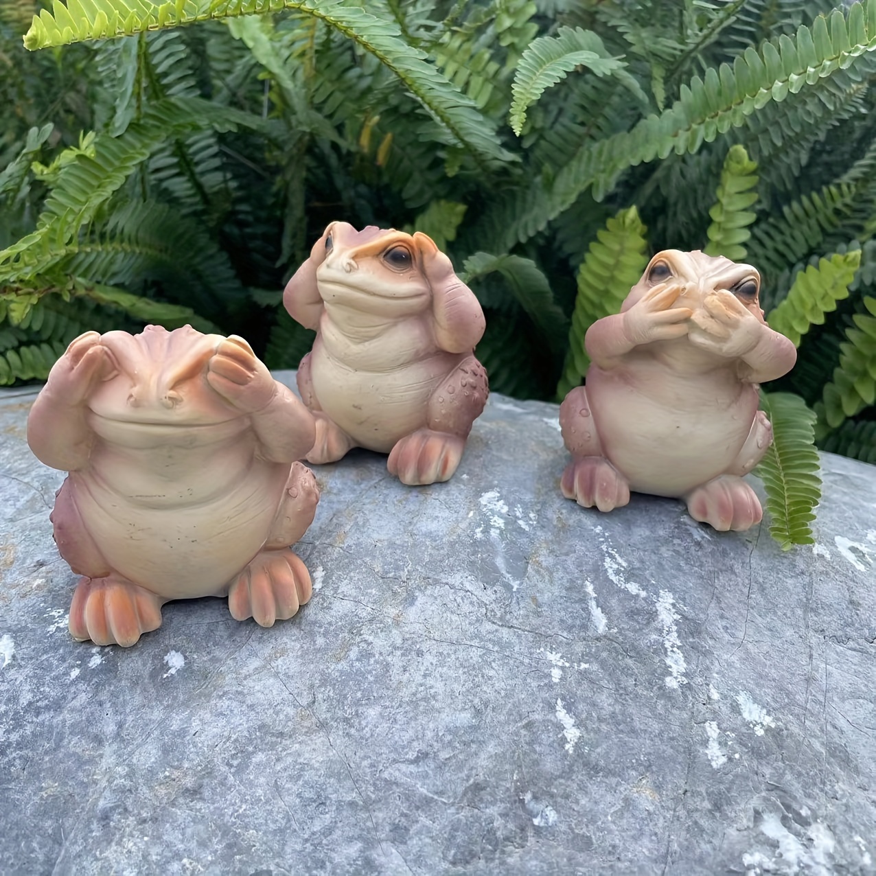 3pcs Garden Frog Statue Toad Figurine Decor Funny Frogs Decorations Resin  Animal Sculpture Outdoor Garden Statue For Patio Yard Lawn Ornaments