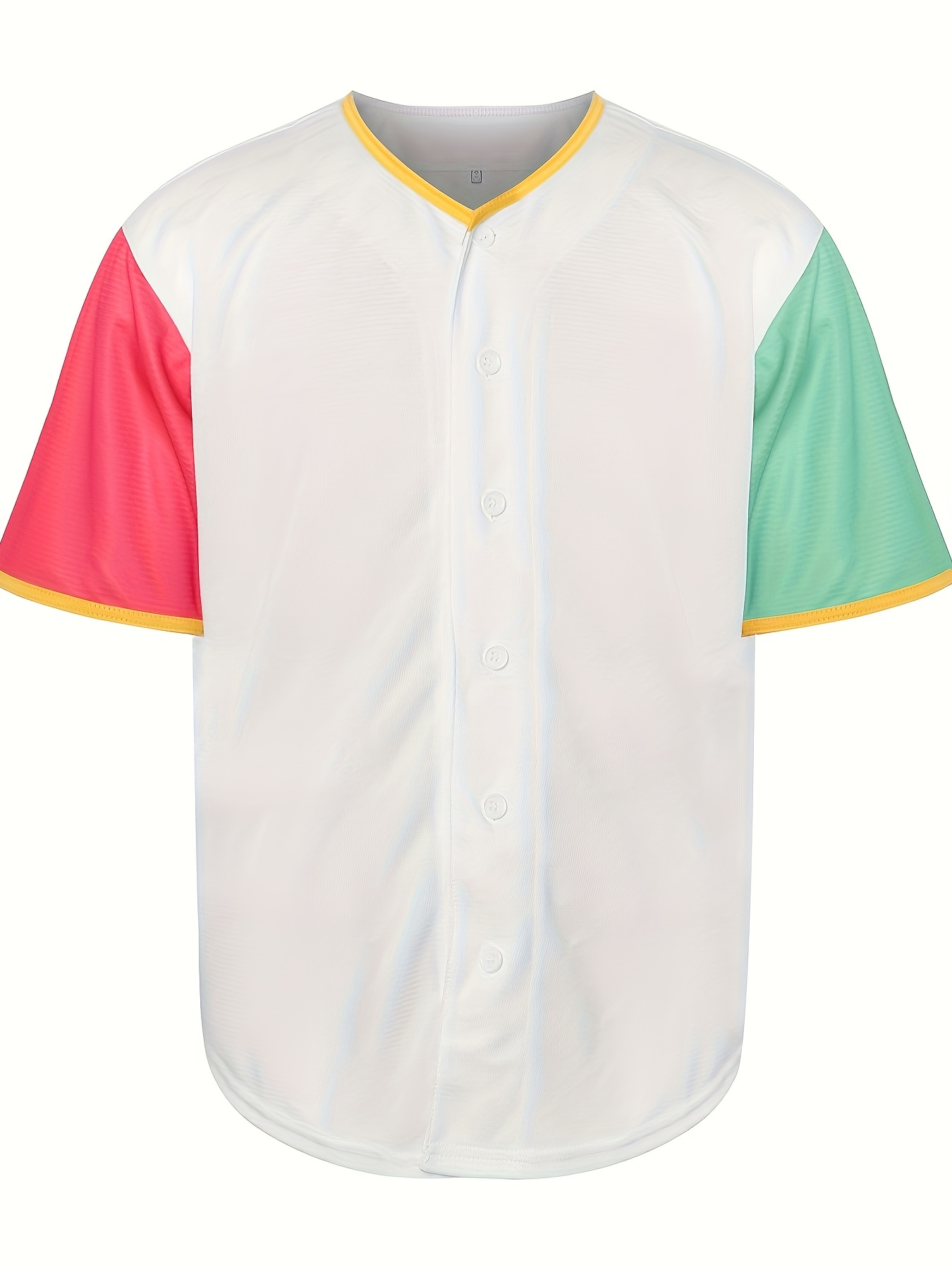 Men's Classic Design Color Block Baseball Jersey, Retro Baseball