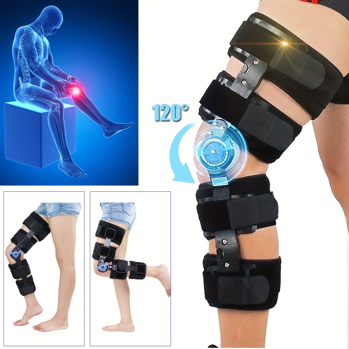 Knee Brace Post Op Adjustable Universal Support Leg Care Recovery