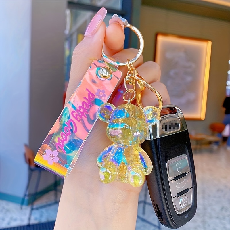 Cute Keychain Backpack Charms Cartoon Bear Keychains Bag Keychains Wristlet  Bracelet Key Ring Car Key Charms For Women - Temu Australia