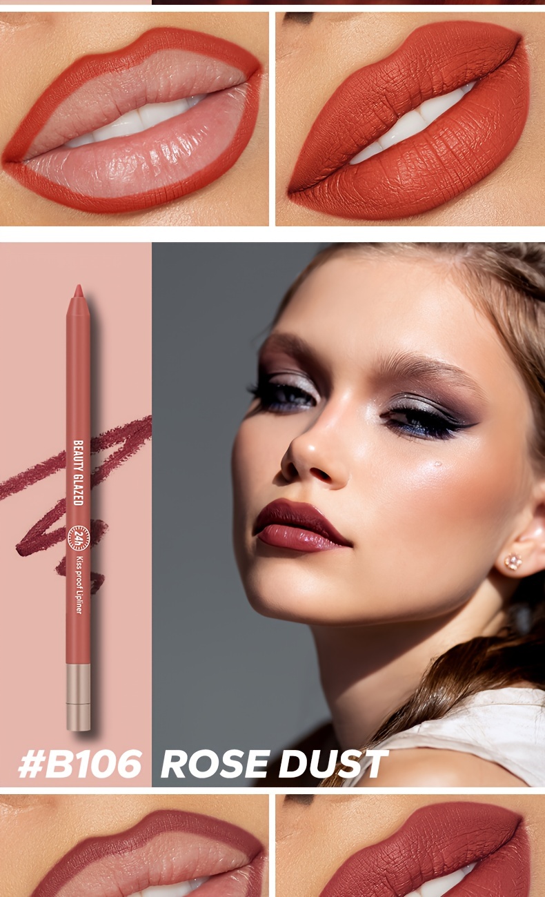 BEAUTY GLAZED WATERPROOF & LONG LASTING LIP LINER-#B106 Rose Dust