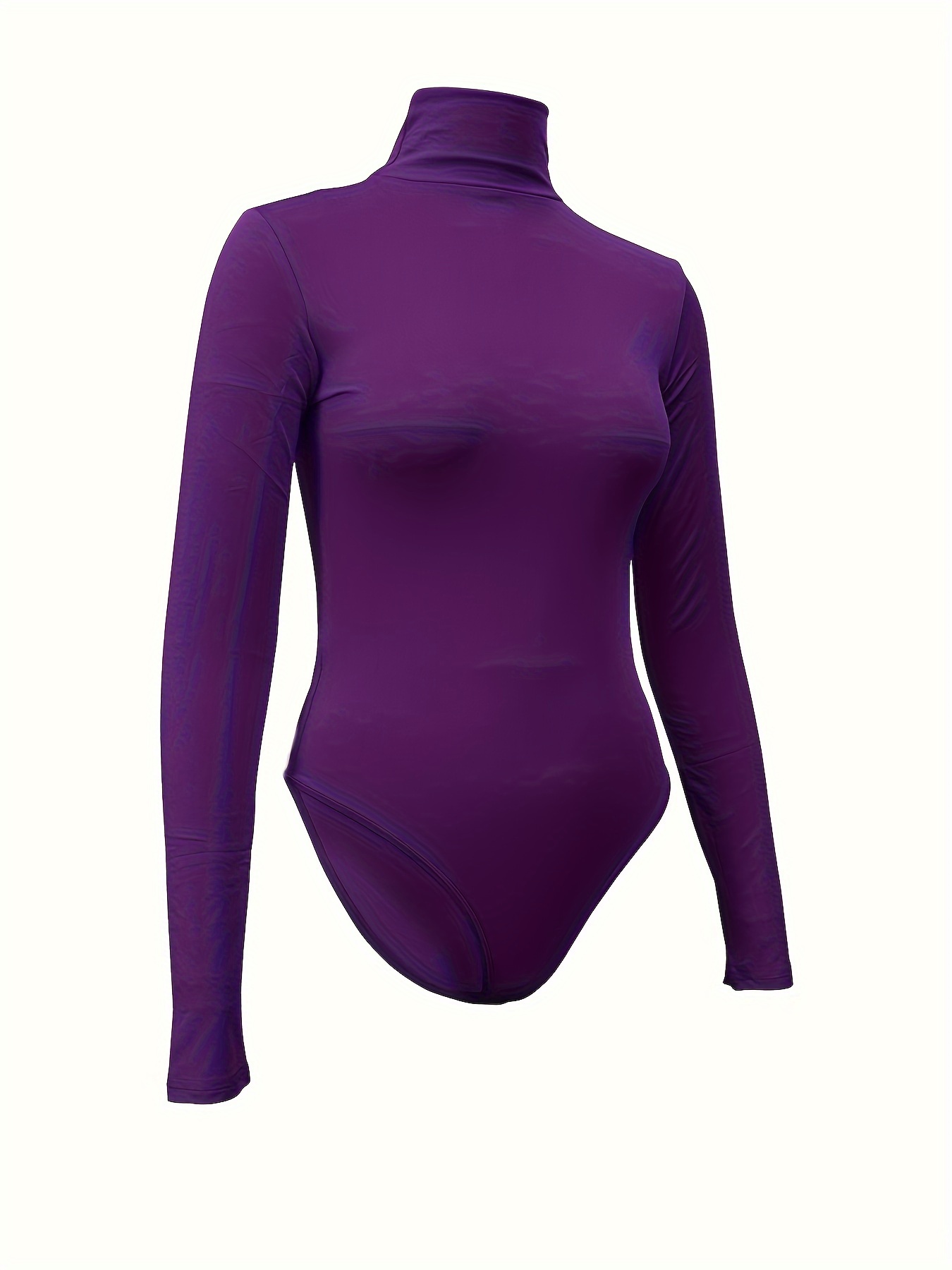 Ysabeloom Women's Sheer Mesh Bodysuit Tops Long Sleeve Turtleneck Bodysuit  See Through Jumpsuit at  Women's Clothing store