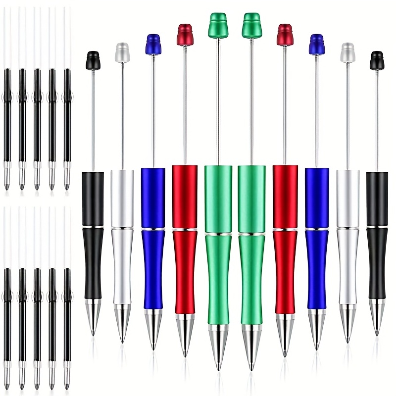  6Pcs Beadable Pens Kit, Bulk Bead Pens Include 24Pcs
