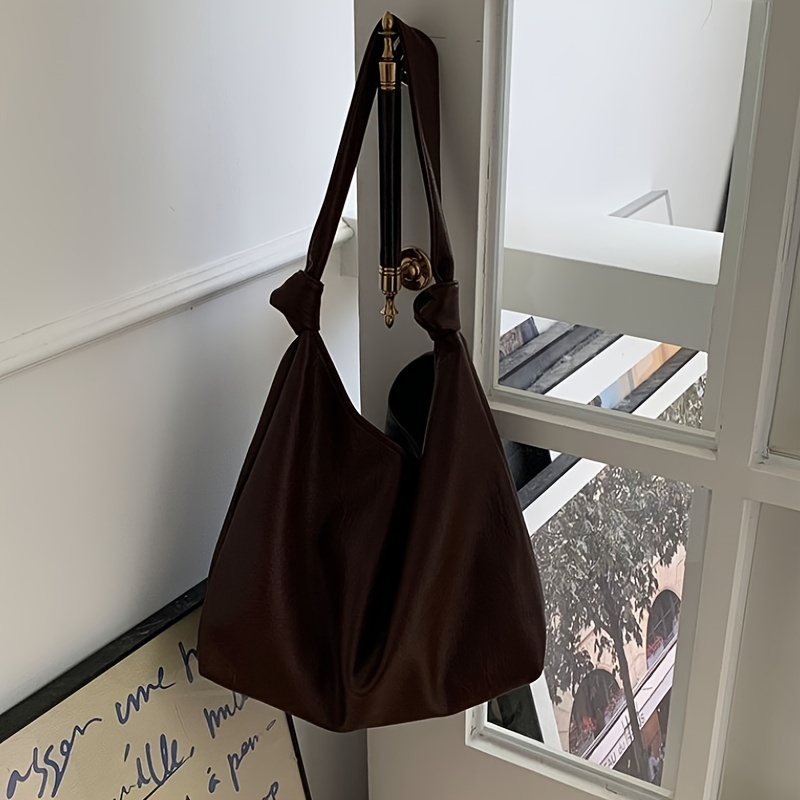 Large Capacity Soft PU Leather Handbag Lightweight Work Bag