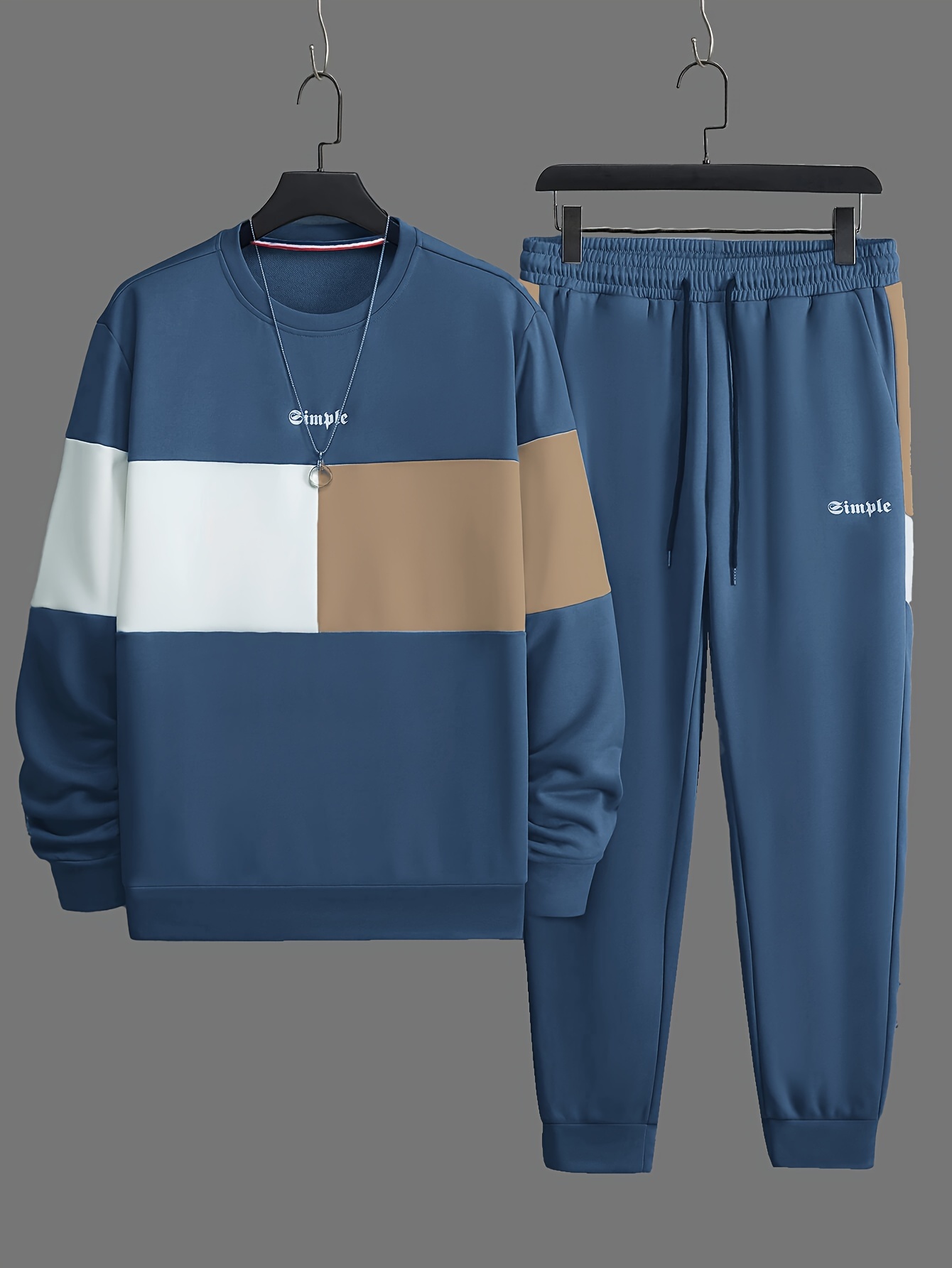 Plus Size Men's Gradient Color Sweat Shirt Sweat Pants Set - Temu