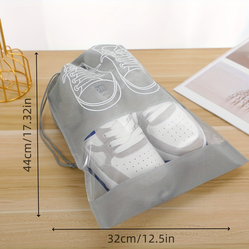 5pcs Drawstring Shoes Travel Packing Bag, Dust Proof Shoe Storage