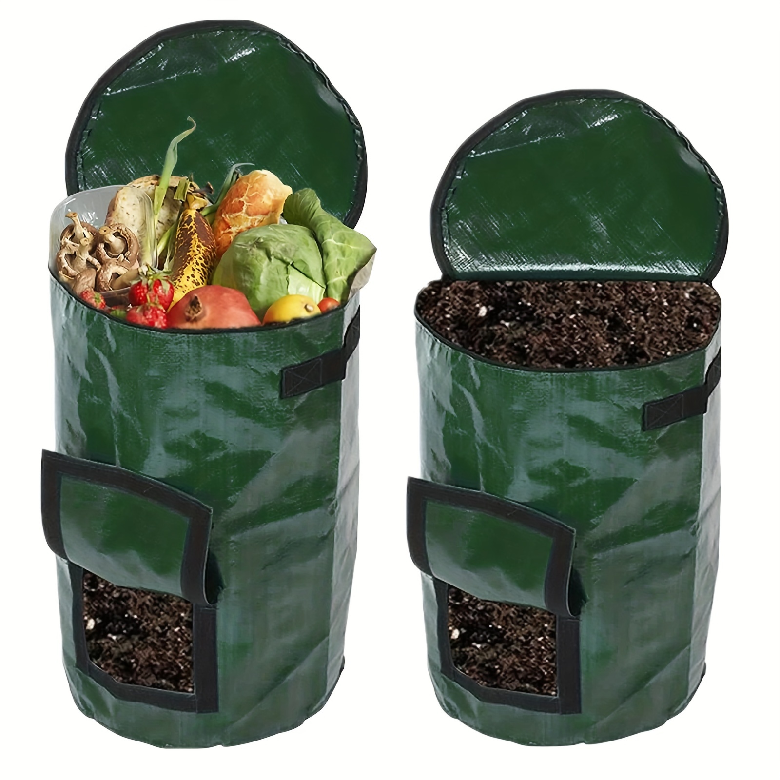 Clôture à Compost pour déchets de Jardin, bac à Compost de Ferme, gobelet à  Compost extérieur, composteur de Jardin Robuste, avec Trous de Ventilation  et Portes, 190 gallons (720L) (143 gallons (540 