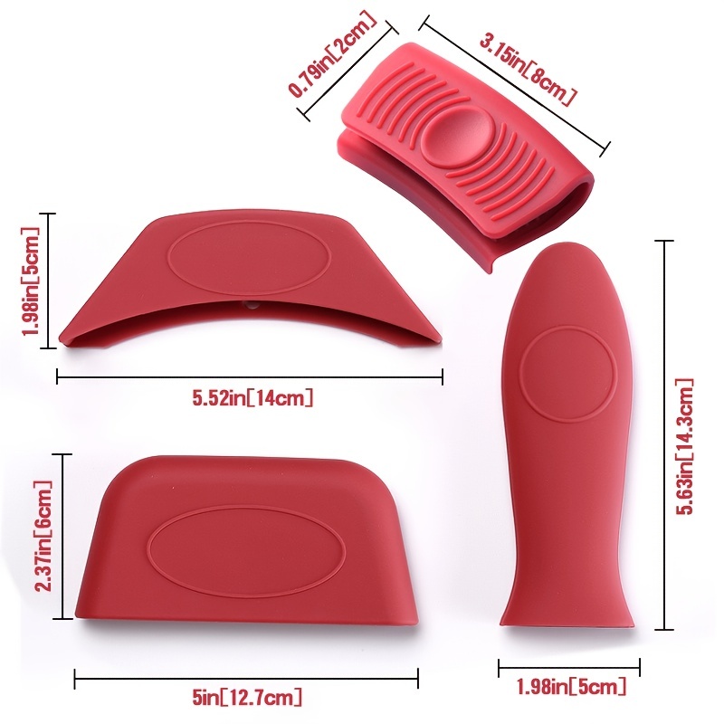 8 Pack Cast Iron Handle Cover, Silicone Hot Handle Holder, Assist Handle  Holder, Non-Slip Pot Holder Sleeve, Pot Handle Covers Heat Resistant  Potholder Cookware Silicone Cast Iron Handle Cover(Red) 