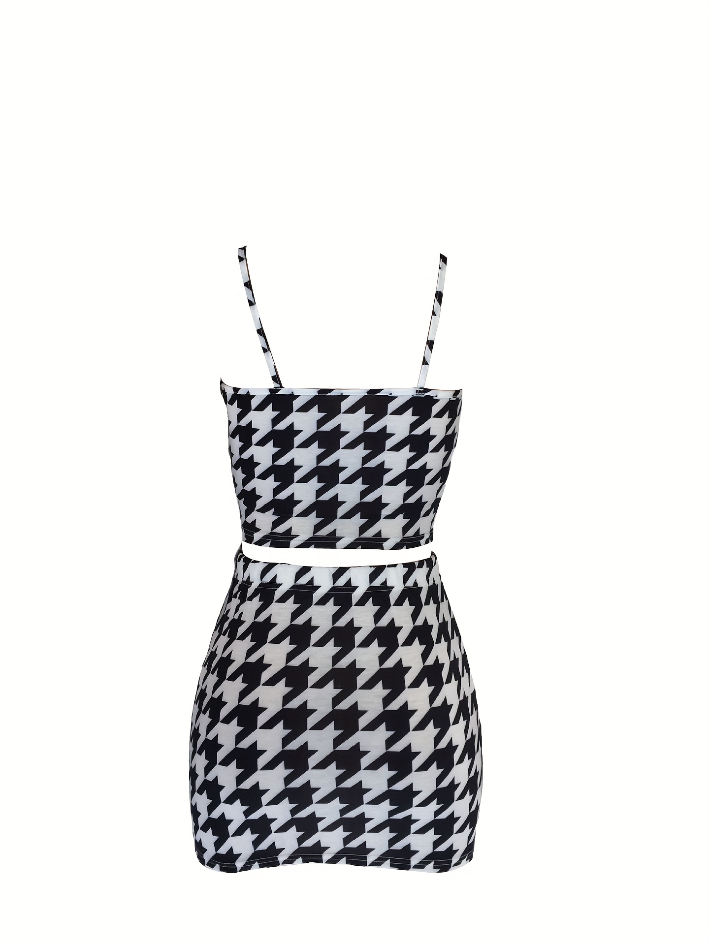  LKTM Two Piece Outfits for Women Houndstooth Crop Top