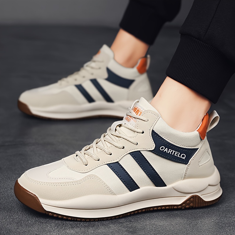 zapatillas deportivas casuales transpirables para hombres, zapatillas antideslizantes de moda con   de goma y parte   de tela, estilo de ocio, otoño,  , xia, invierno detalles 2