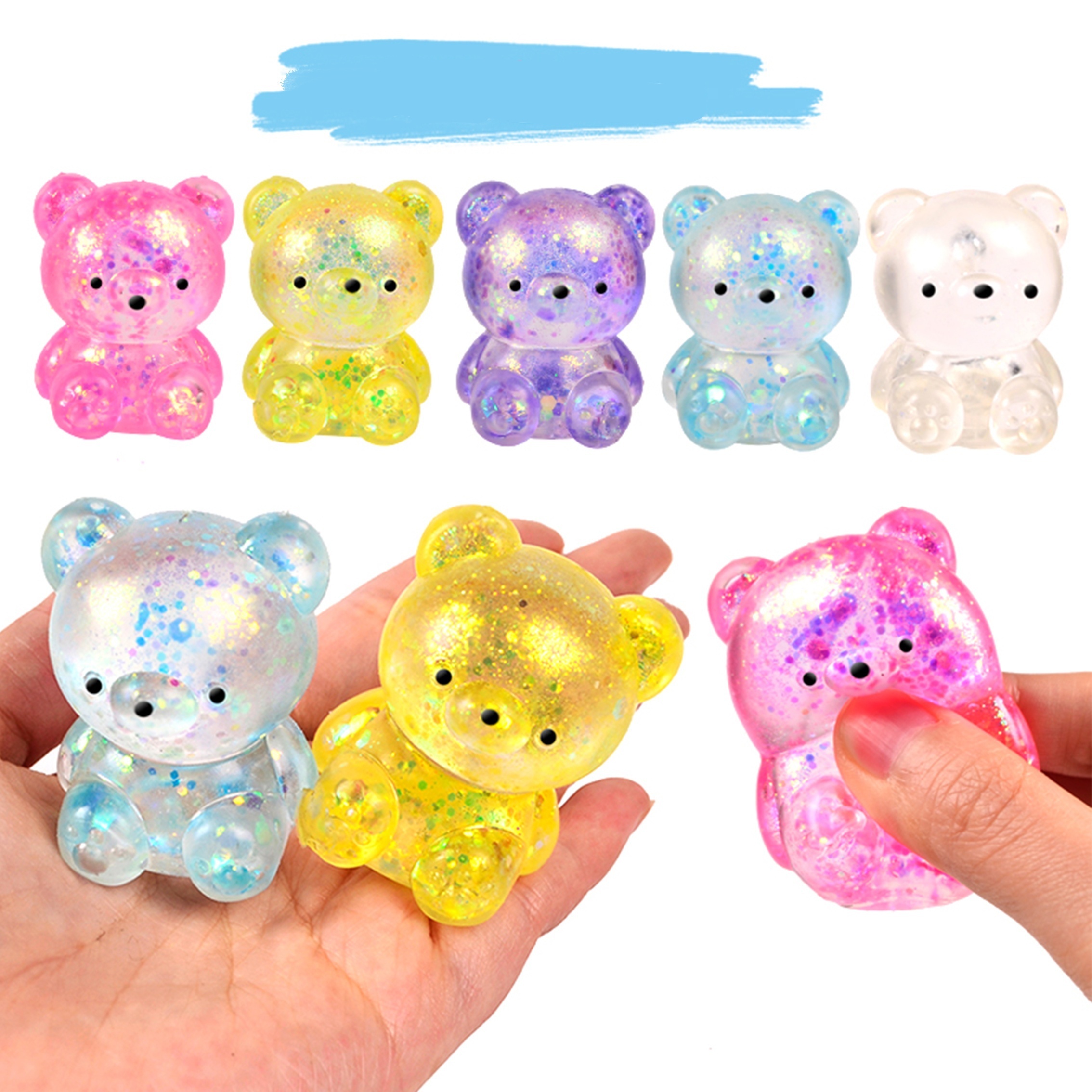 7 Pieces Bear Toys Bear Squeeze Toys Office Vent Toys Display Toys Cute ...