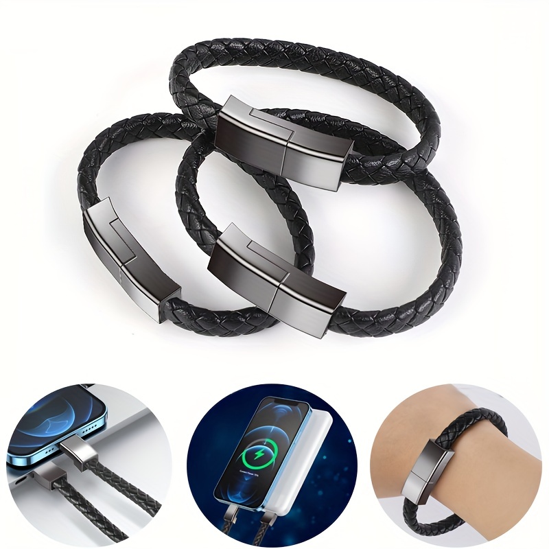 Wearable Usb Charging Bracelet Cable Fashion Double Braided - Temu