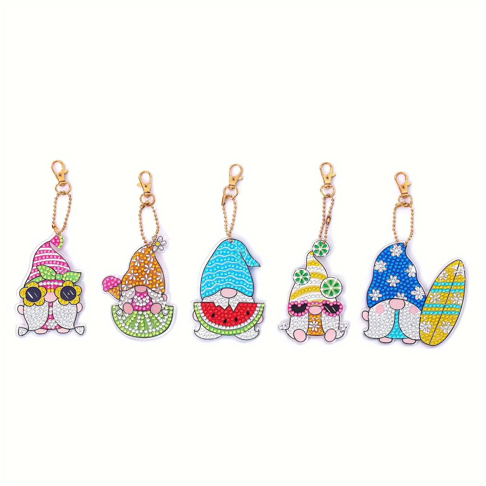 Diamond Art Keychains Diamond Painting Gnome Keychains Kids - Temu