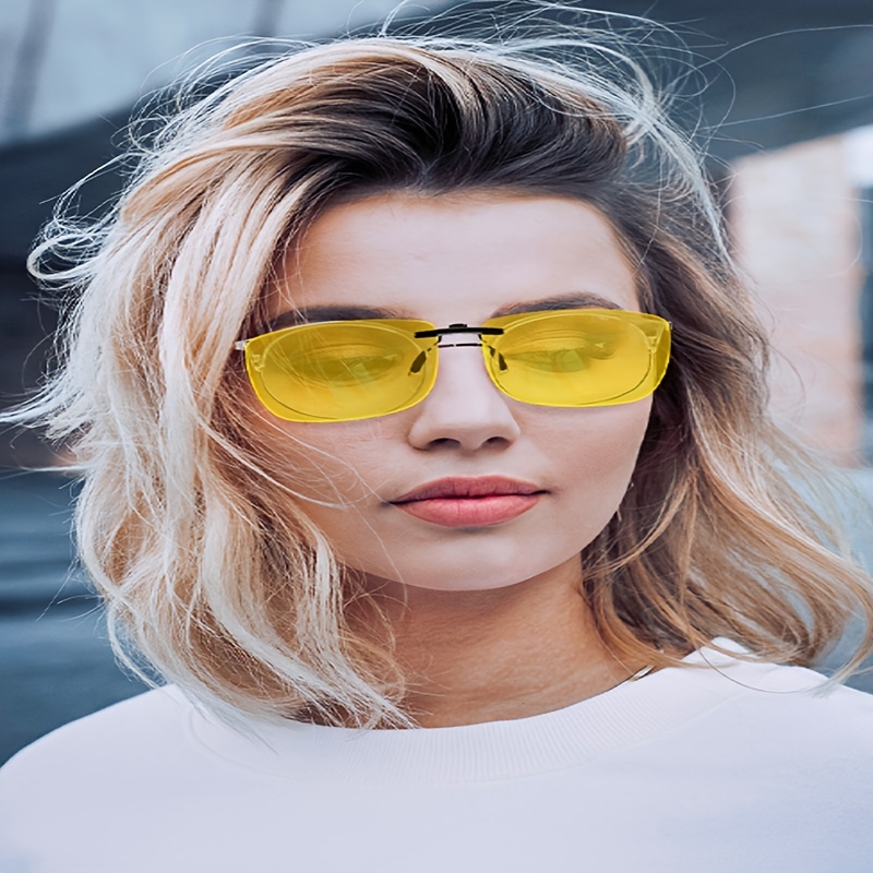 1pc Night Vision Polarized Clip-On Sunglasses Anti-Glare Driving Glasses for Prescription Glasses,Temu