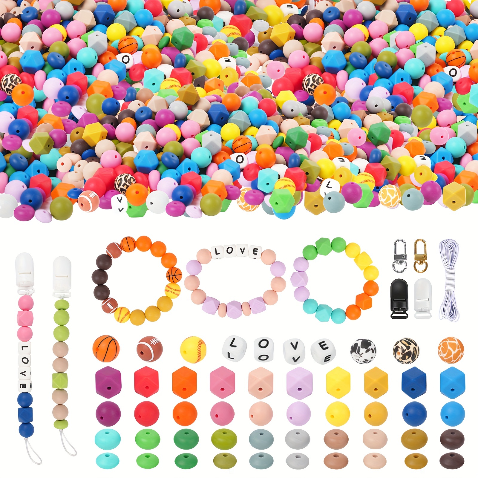 Silicone Beads Multiple Styles And Shapes Bulk Rubber Beads - Temu
