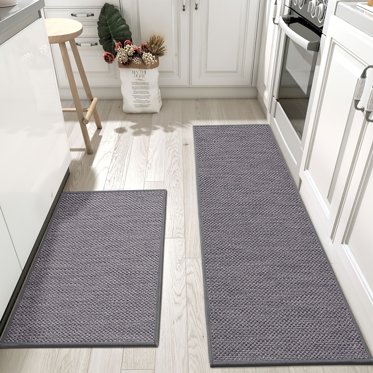 Kitchen Rugs and Mats Washable [2 PCS],Non-Skid Natural Rubber Kitchen Mats  for Floor, Runner Rugs Set for Kitchen Floor,Front of Sink, Hallway