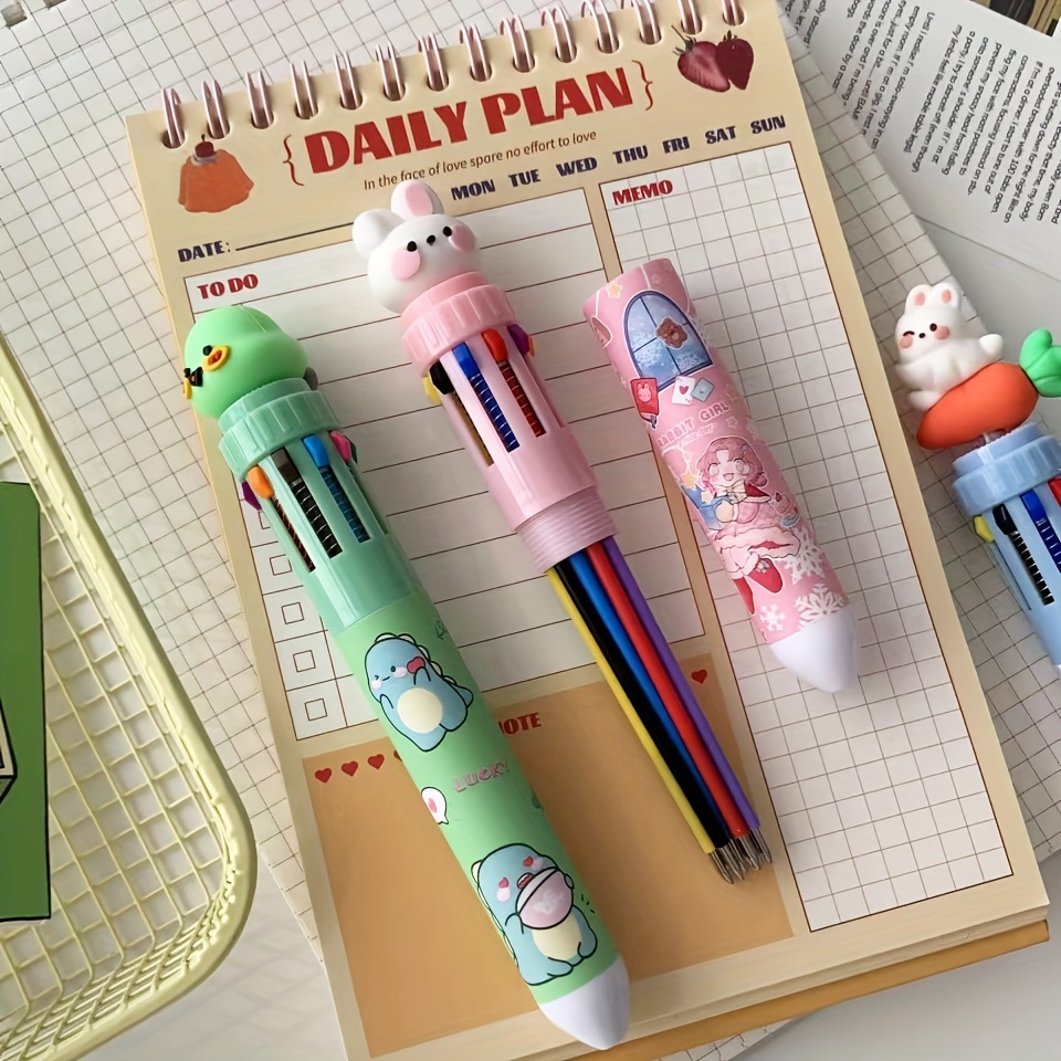 10in1 Dinosaur Multicolour Ballpoint Pen School Kids Boys Girls Birthday  Gift