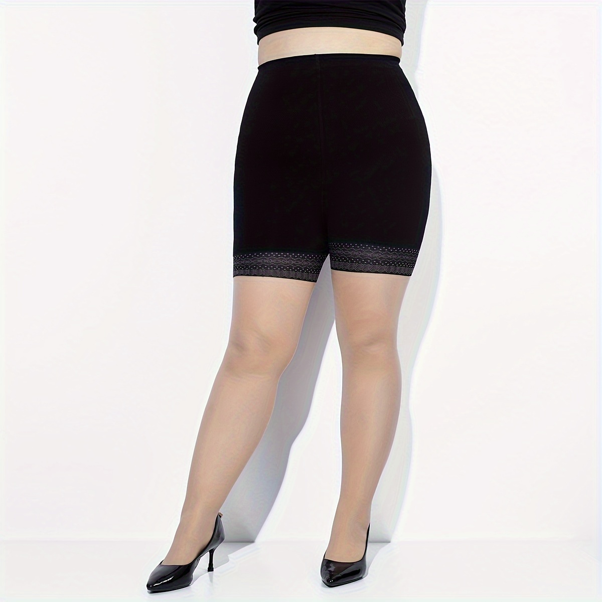 Floral Two Tone Control Top Tights
