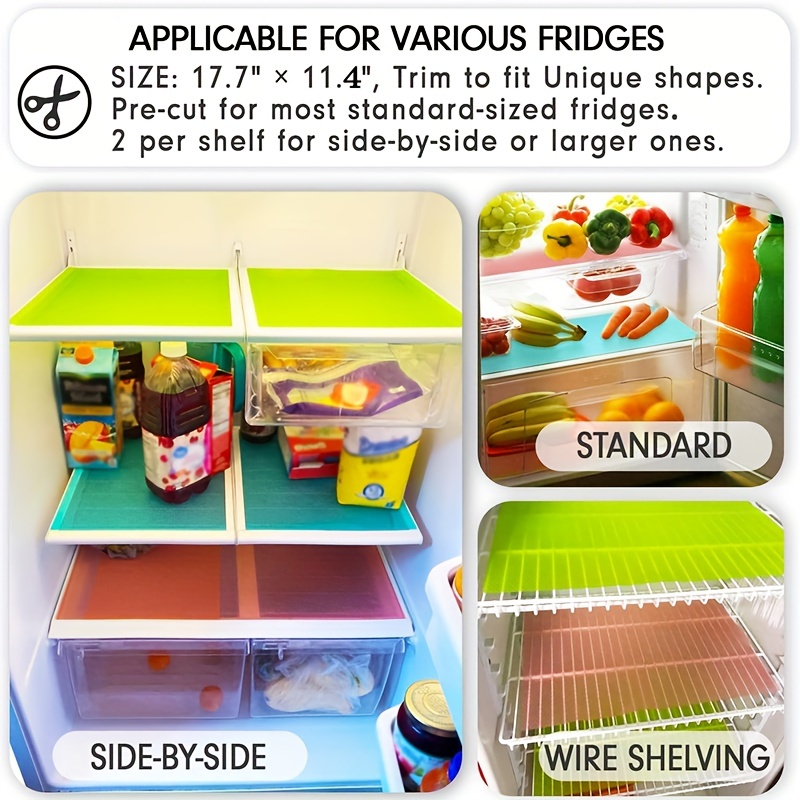 Trim To Your Need Anti-Microbial Refrigerator Mat Reusable Cabinet Mat  Drawer Mat Moisture-Proof Waterproof Dust Anti-Slip Pad