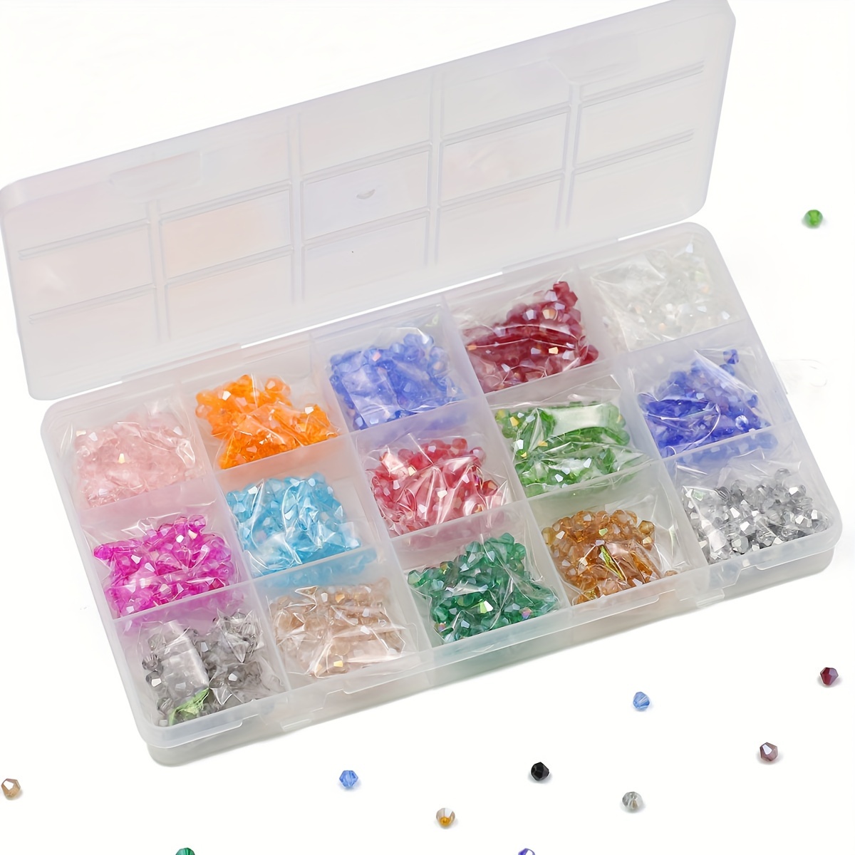 750Pcs 4mm Glass Beads Round Crystal Loose Beads Jewelry Making Supplies  for DIY Necklaces Bracelets Earrings Crafts (Mixed Color)