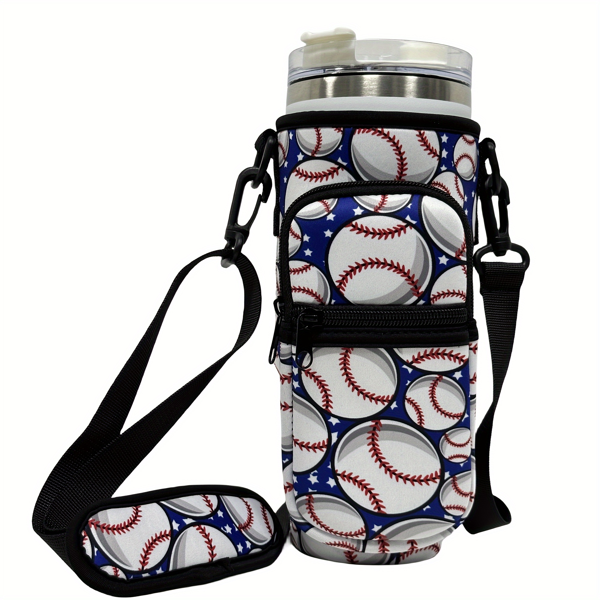 Colorful Insulated Sleeve for 40oz Cup w/ Pocket - Pattern Printed Holder
