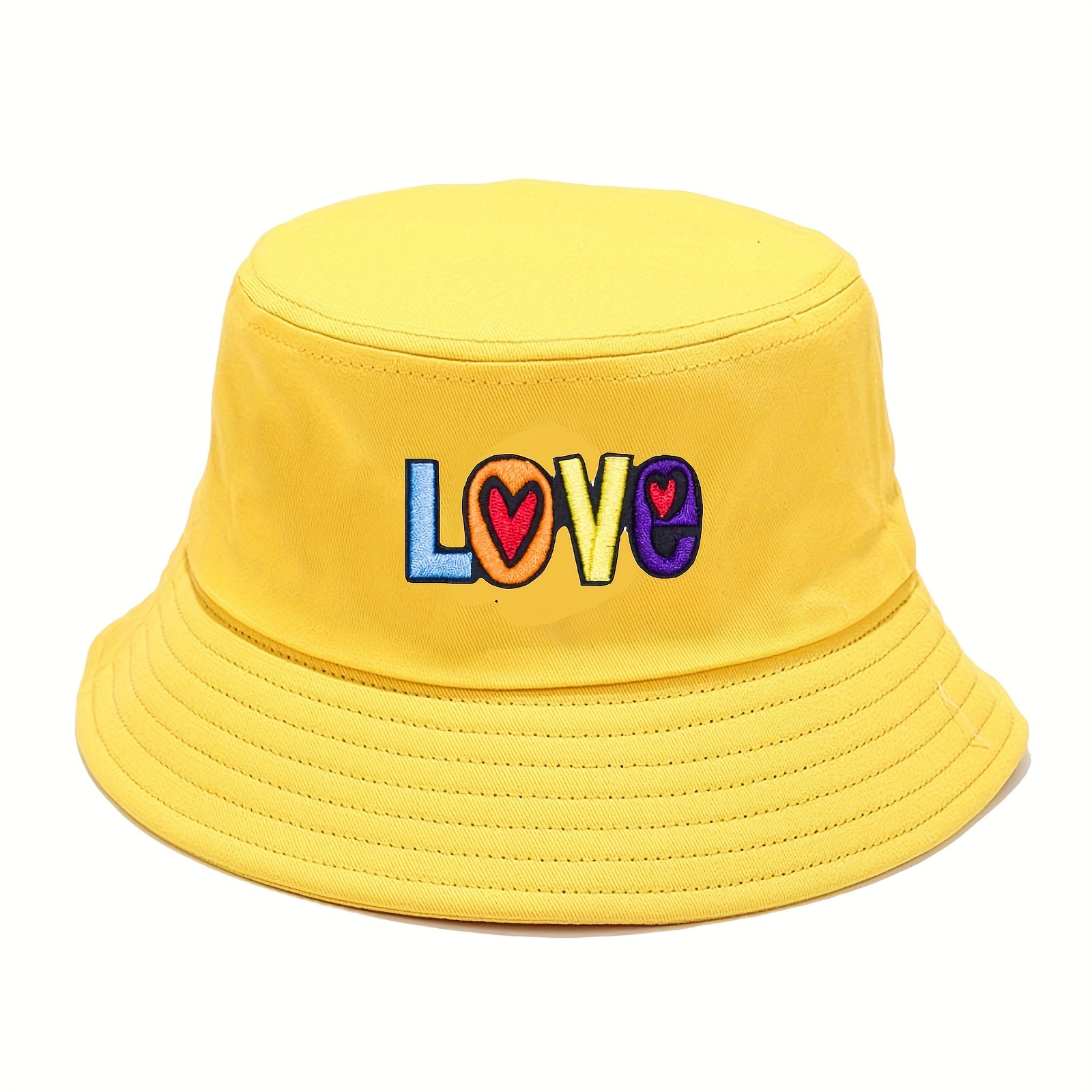 Mens Bucket Hat Love Embroidered Fisherman Hat