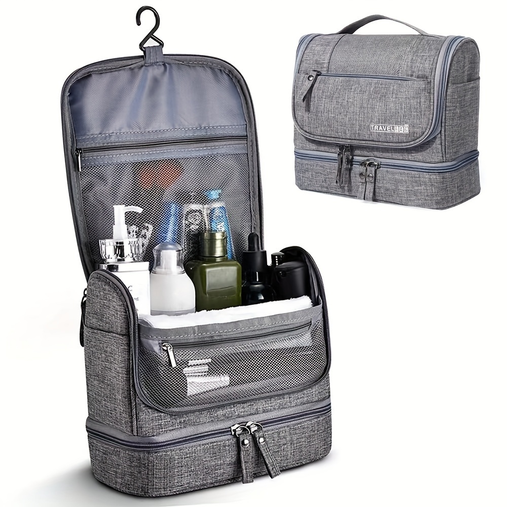 Small Multi-pocket Organizer Insert Bag, Canvas Zipper Cosmetic Storage ...
