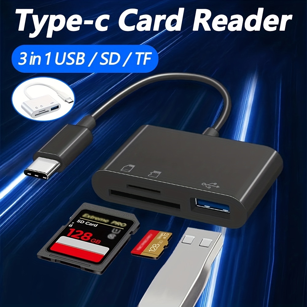 Unitek USB Card Reader 3-Slot USB 3.0 Compact Flash Card Reader, Read 3  Cards Simultaneously, Aluminum Memory Card Adapter CF, TF, SDXC, SDHC, SD