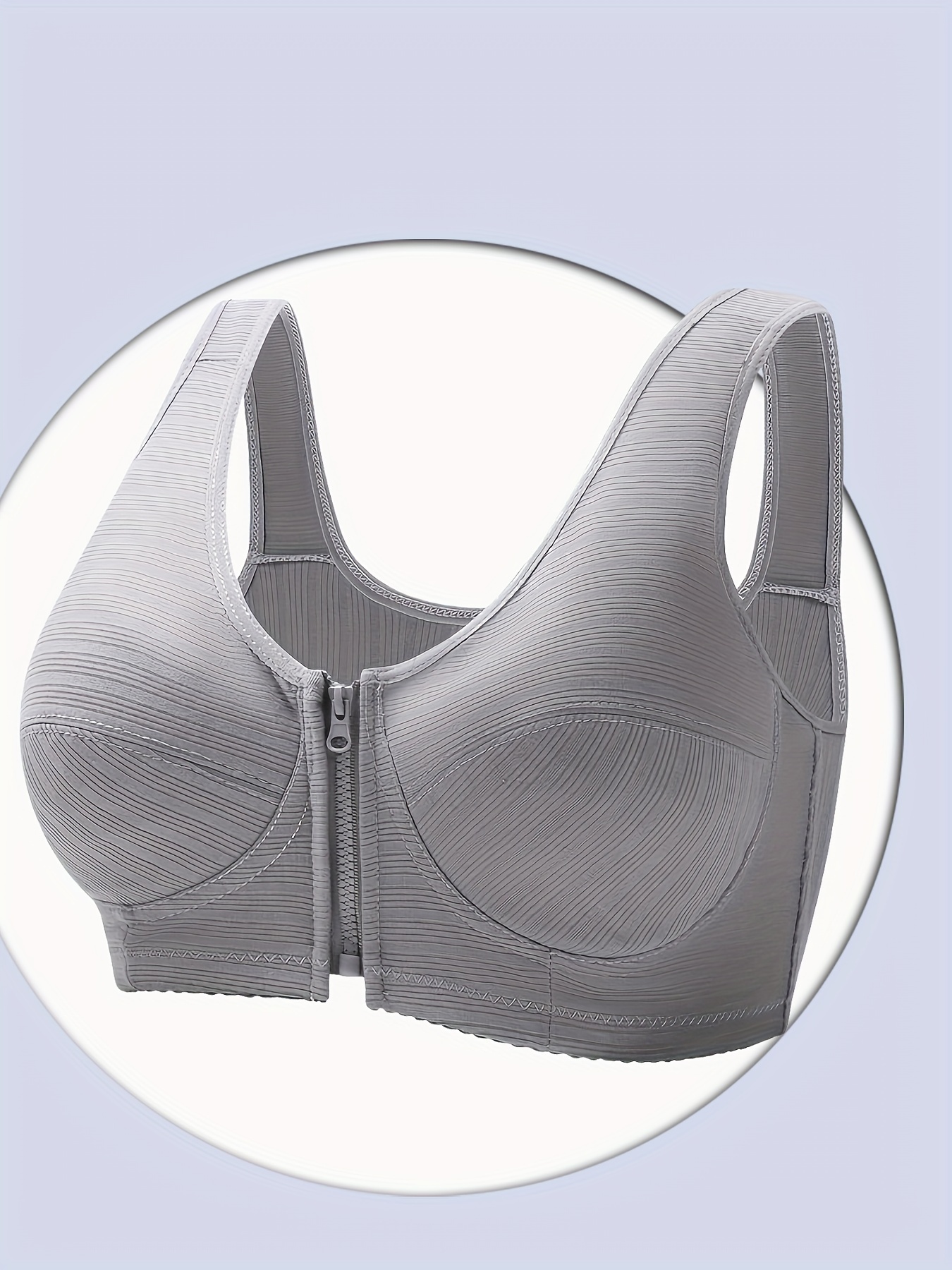 Buy MOONMALLS Designed for Elderly Women Button Front Closure Bras Wireless  Cotton with Thin Padded Underwear 1/3 Pack (34BC, Grey & Beige) Online at  desertcartINDIA