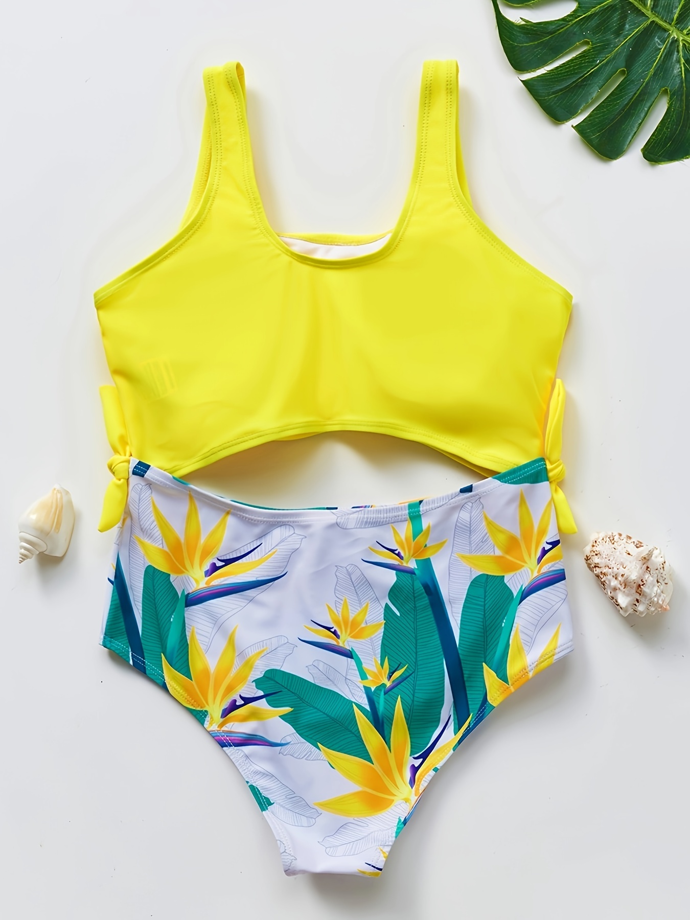 Sunflower Bikini Swimsuit Suspender Teen Swimwear New Fancy