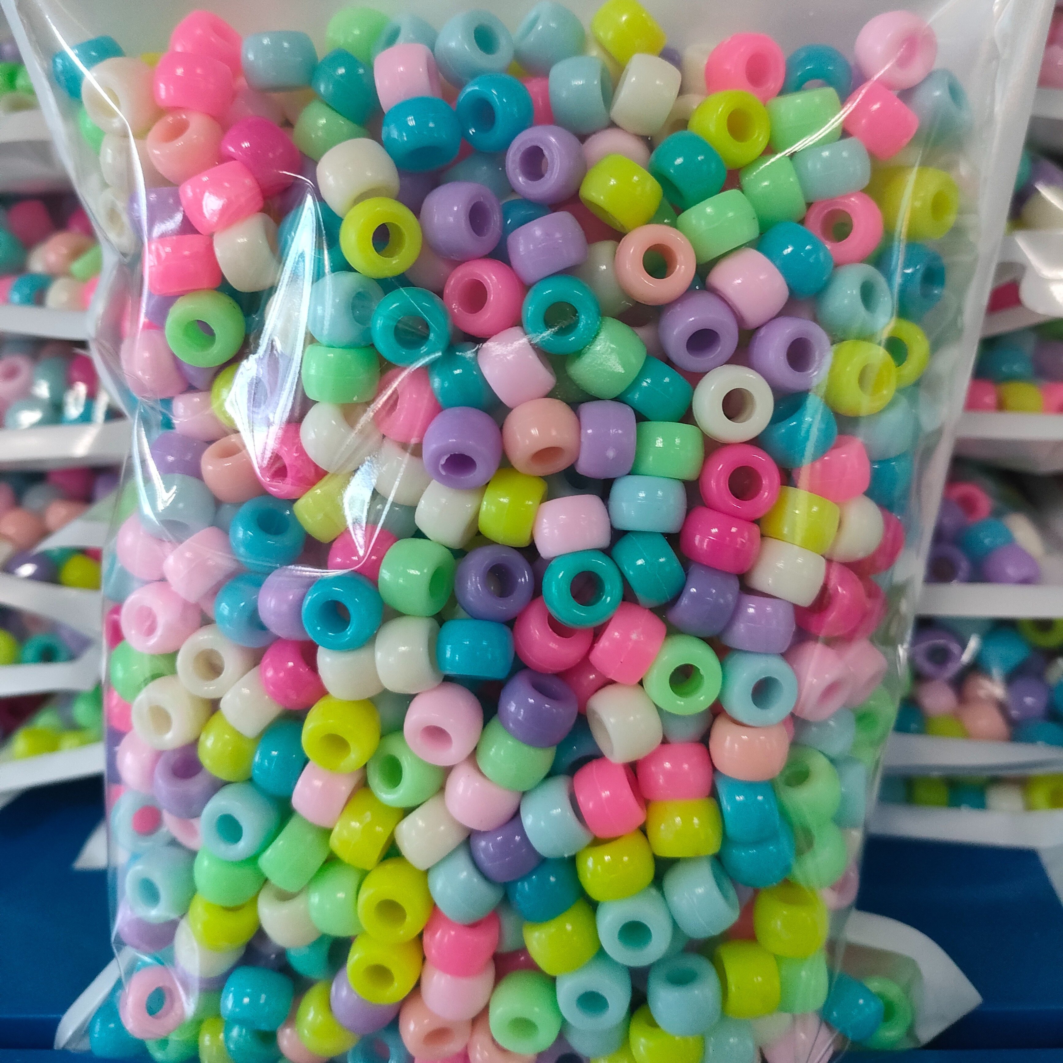 Colorful Pony Beads Big Hole Beads Kids Diy Bracelet - Temu