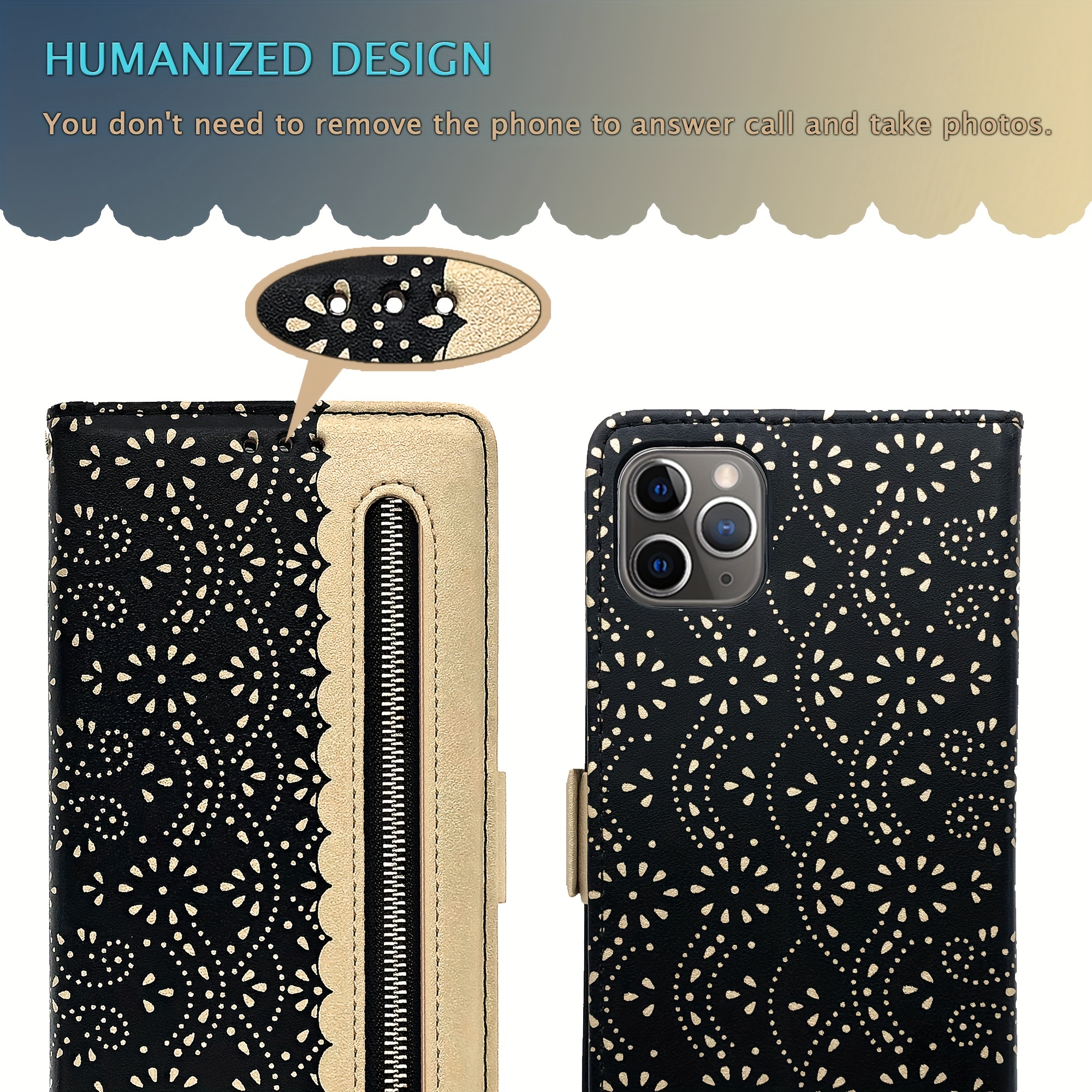 Luxury Case Compatible with iPhone 12 Pro Max Case with Adjustable  Wristband Kickstand and Card Holder, Designer Classic Retro Pattern PU  Leather