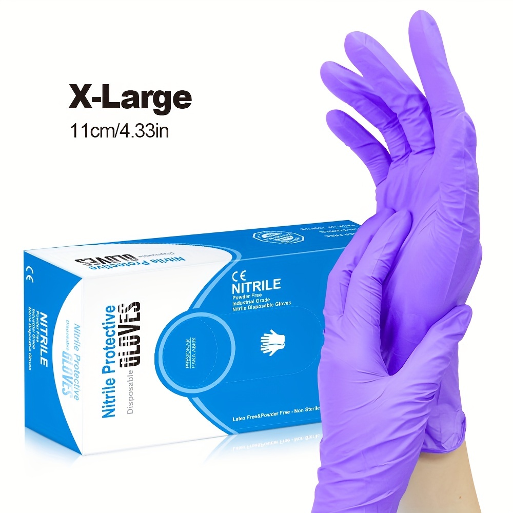 Comfy Package Purple Nitrile Disposable Gloves 5mil. Chemical Resistance,  Latex & Powder Free, Textured Fingertips Gloves - Temu