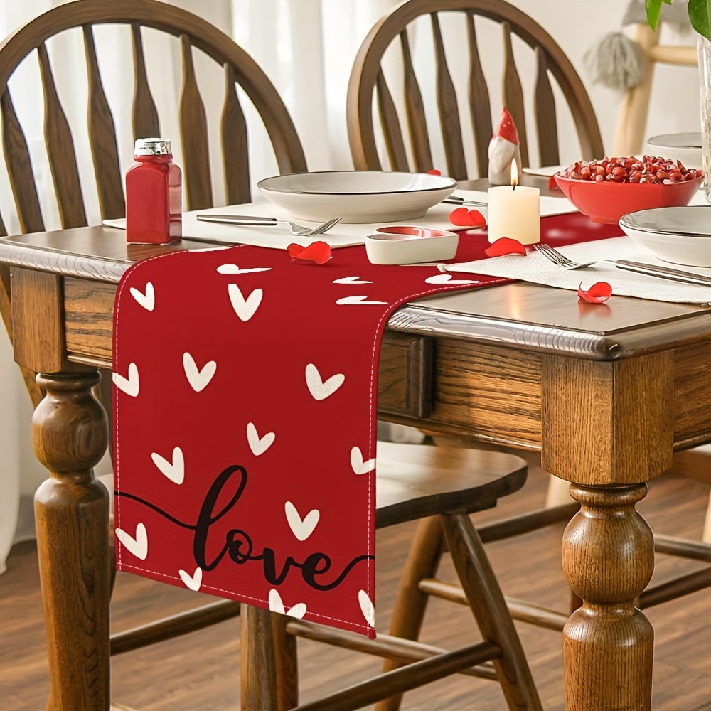 Table Runner/placemats Valentine's Day Table Runner Romantic - Temu