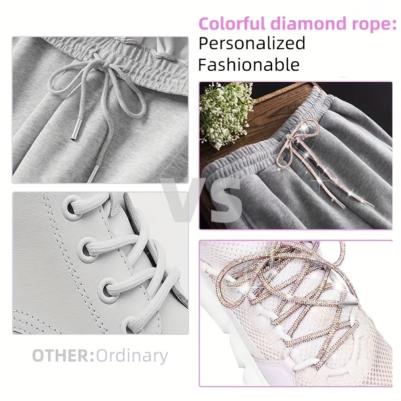 Glitter Shiny Metallic Round Shoe Laces